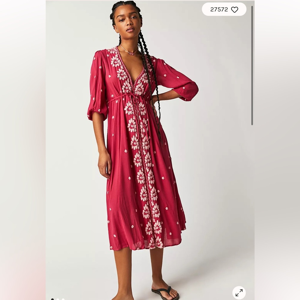 Free People Embroidered Fable Mini Dress-extra small